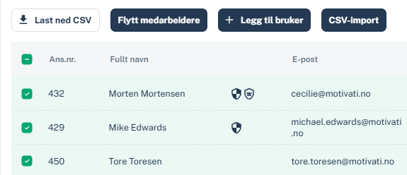 Admin - flytt medarbeidere