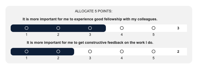 Motivation analysis - allocate points